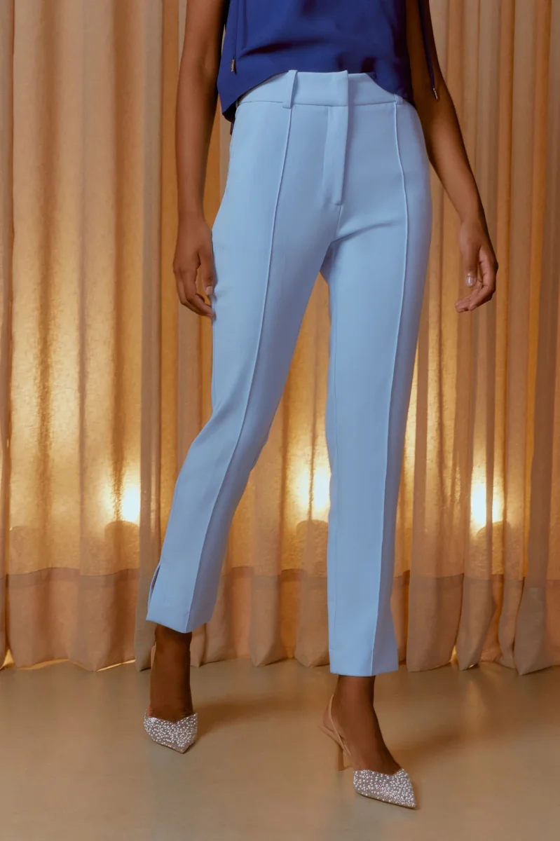CALÇA ALFAIATARIA NERVURA AZUL BRIGITTE