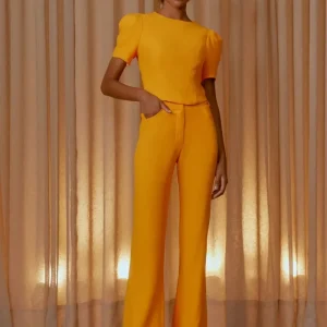 CALÇA CLÁSSICA BOLSO LAPELA TANGERINA FRIDA