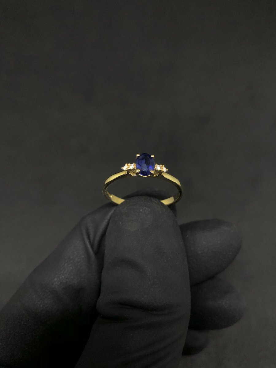 Anel Ouro 18K Safira Brilhantes - Image 6