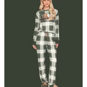 Pijama Feminino Longo Comfort Xadrez Teddy