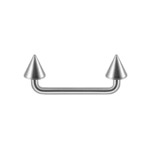 Surface piercing barbell with spikes 14G titanium surface bar 90 degree flat bottom