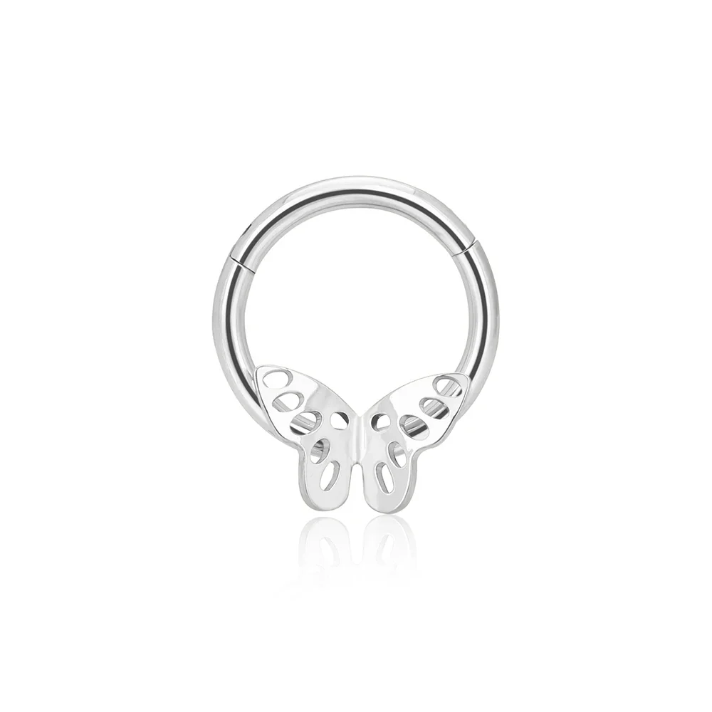 Butterfly septum ring titanium butterfly wings butterfly nose piercing - Image 3