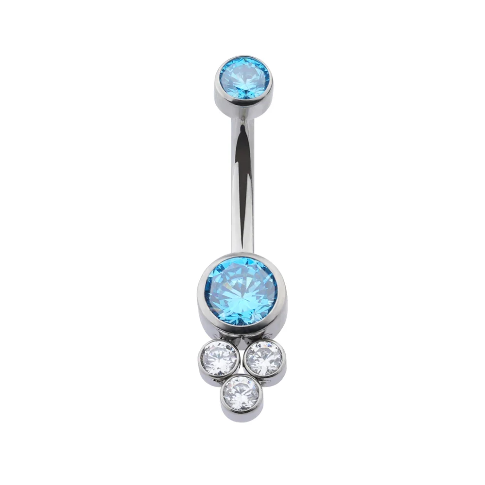 Cute belly button ring with CZ titanium 14G - Image 2