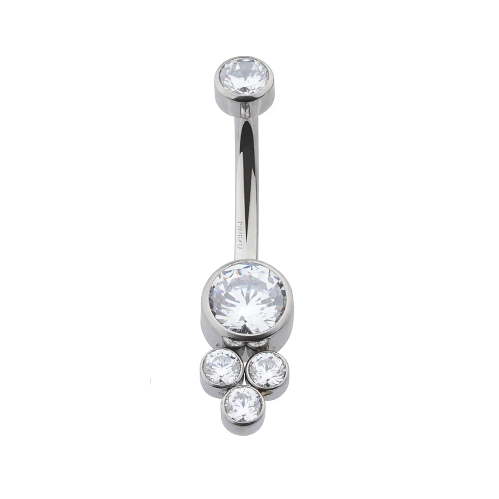 Cute belly button ring with CZ titanium 14G - Image 3