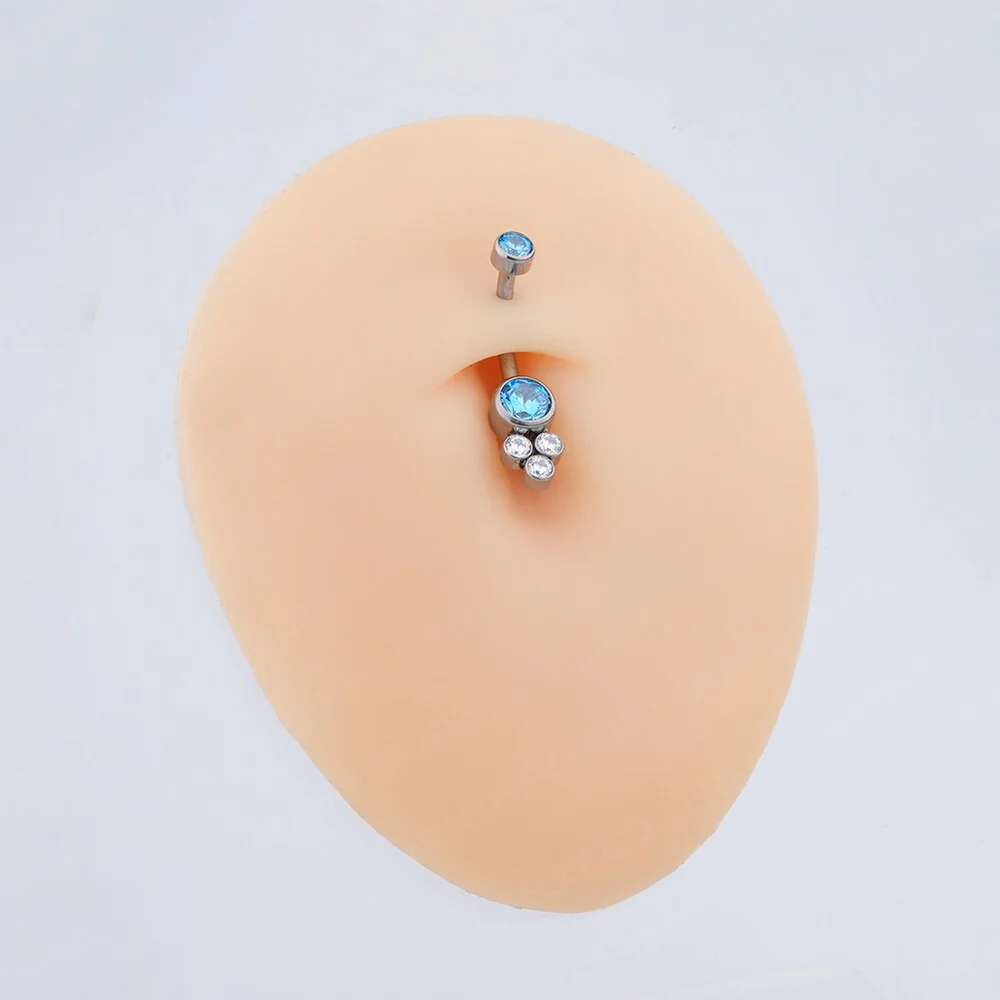 Cute belly button ring with CZ titanium 14G - Image 4