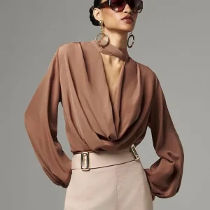 BLUSA MANGA LONGA GOLA LAÇO