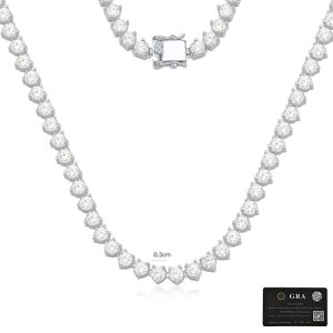 Gargantilha Rivieira em prata 925 Moissanite 3mm