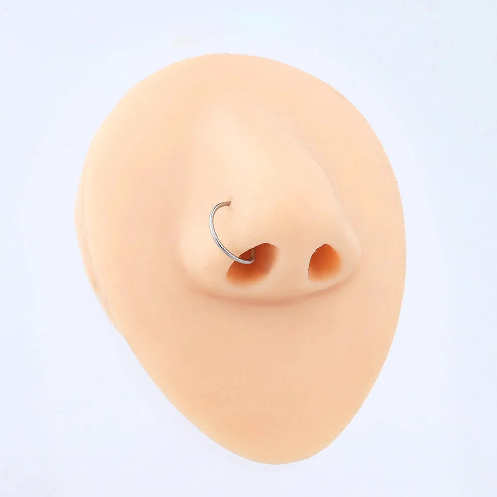 D shape nose ring 20 gauge nose ring titanium D shape nose stud 18 gauge - Image 5