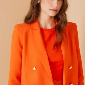 BLAZER BOTOES CREPE CORAL