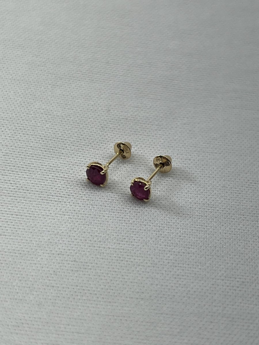 Brinco Ouro 18K Pedra Rubi Natural - Image 4