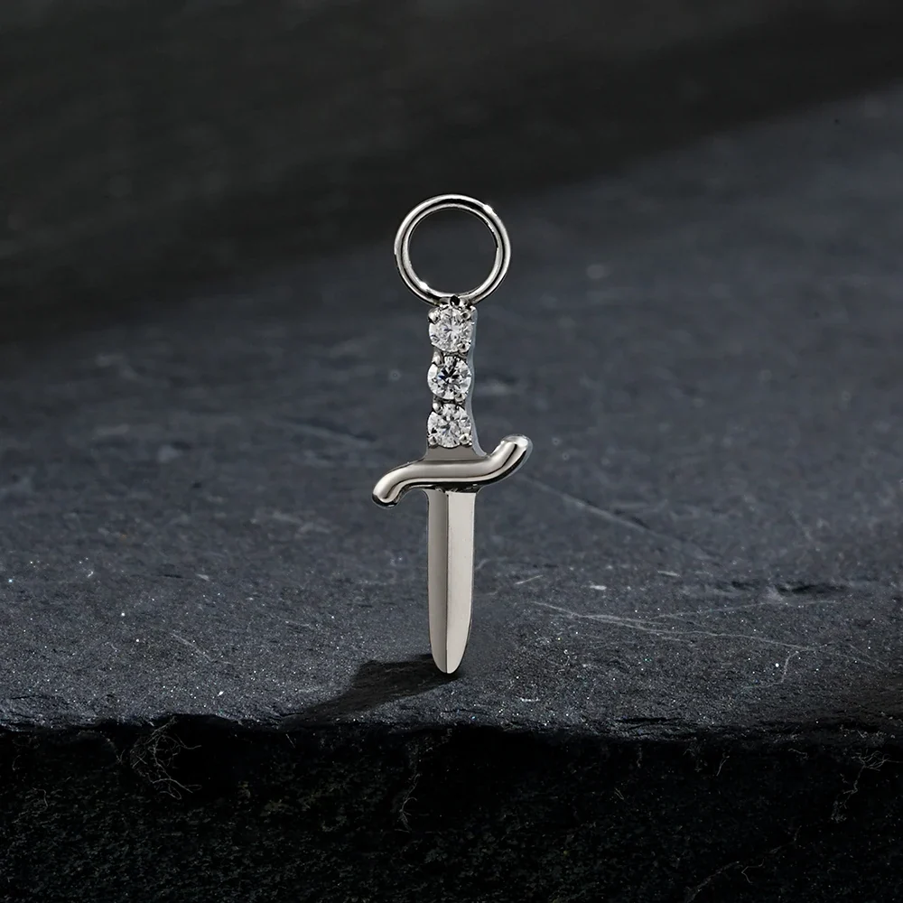 Rook piercing charm with a knife earring charm nose piercing charm