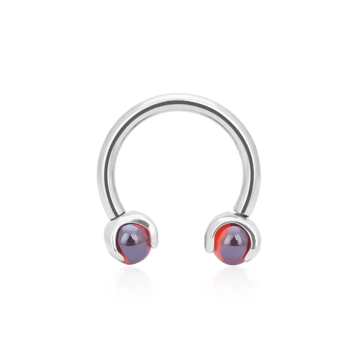 Daith barbell with round purple crystals circular barbell daith piercing titanium horseshoe barbell septum ring - Image 3