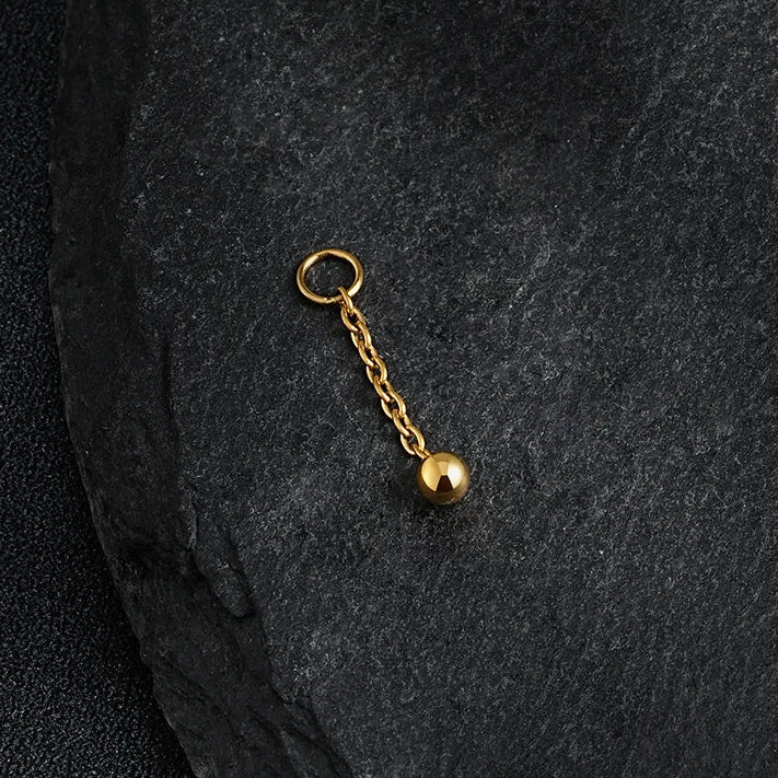 Belly button piercing charm with a tiny ball titanium piercing charm for earrings - Image 4