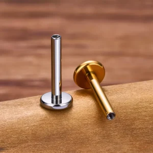 Labret posts internally threaded black silver gold 10 pieces titanium labret 14G 16G 18G