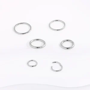 White gold nose ring 14K solid gold nose clicker ring septum ring