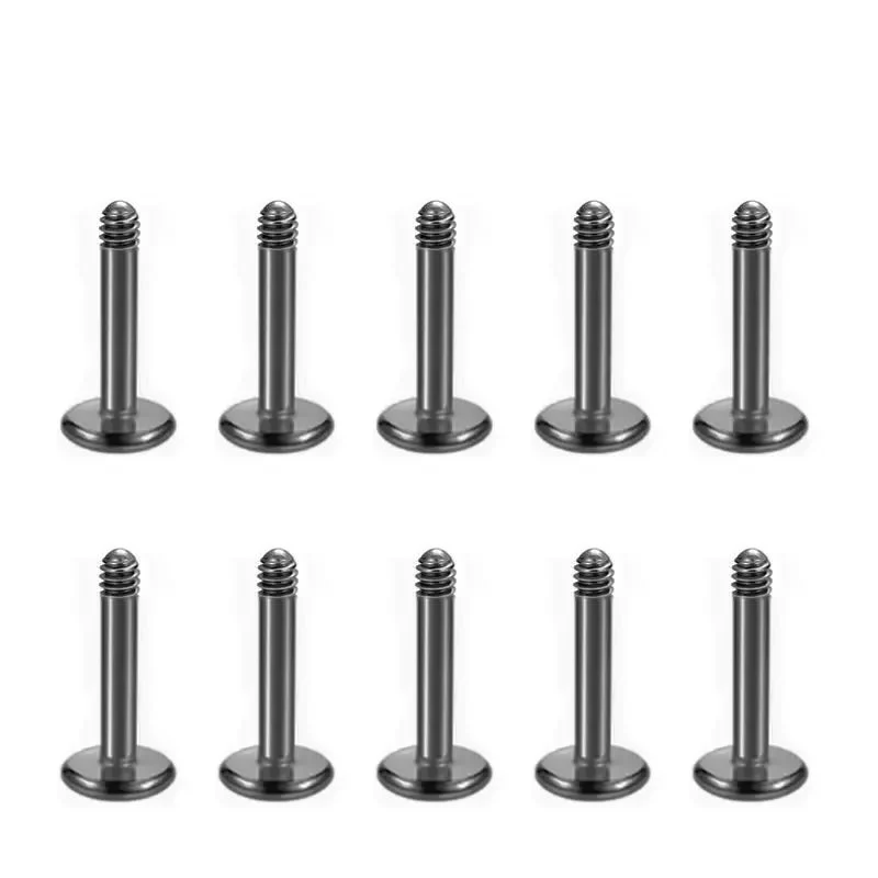 Labret posts externally threaded silver gold blue purple 16G 14G titanium labret 10 pieces - Image 8