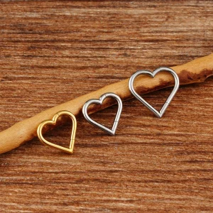Heart septum ring 16G titanium nose ring gold silver black daith piercing