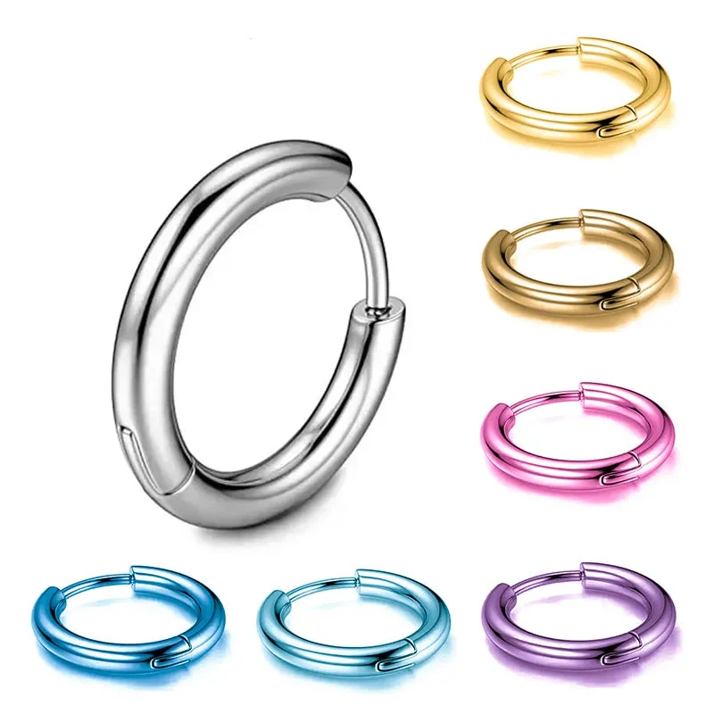 Helix piercing ring minimalist huggie hoops implant grade titanium 2 pieces - Image 5