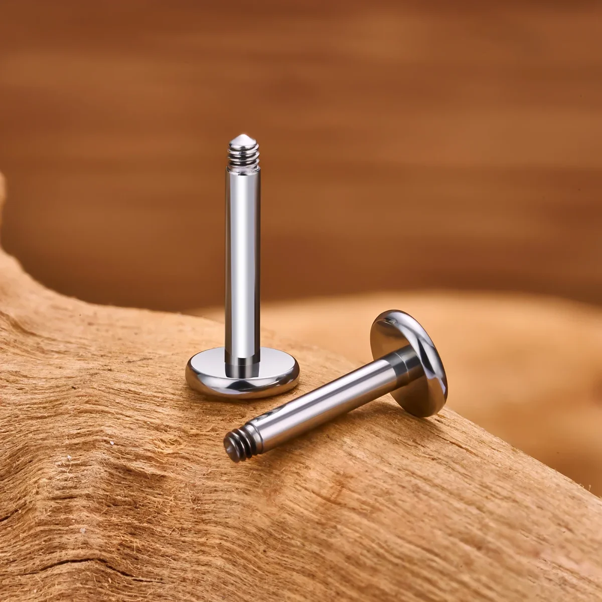 Labret posts externally threaded silver gold blue purple 16G 14G titanium labret 10 pieces