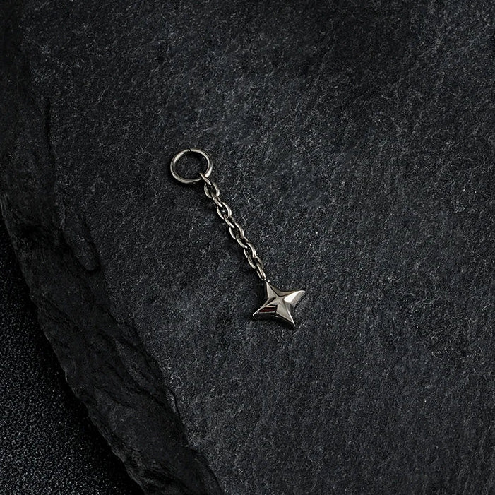 North Star charm for piercings cute and tiny titanium chain charm - Image 3