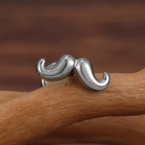 Mustache nose stud in silver and gold mustache stud earring titanium piercing stud 16G