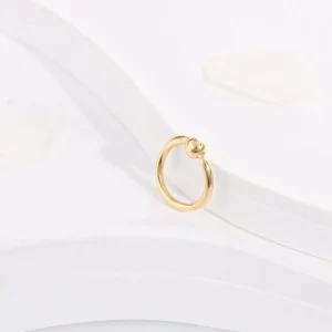 14K gold captive bead ring nose ring ear piercing 16G 8mm