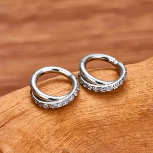 Double hoop conch earring 16g 12mm conch hoop outer conch ring titanium twisted ring