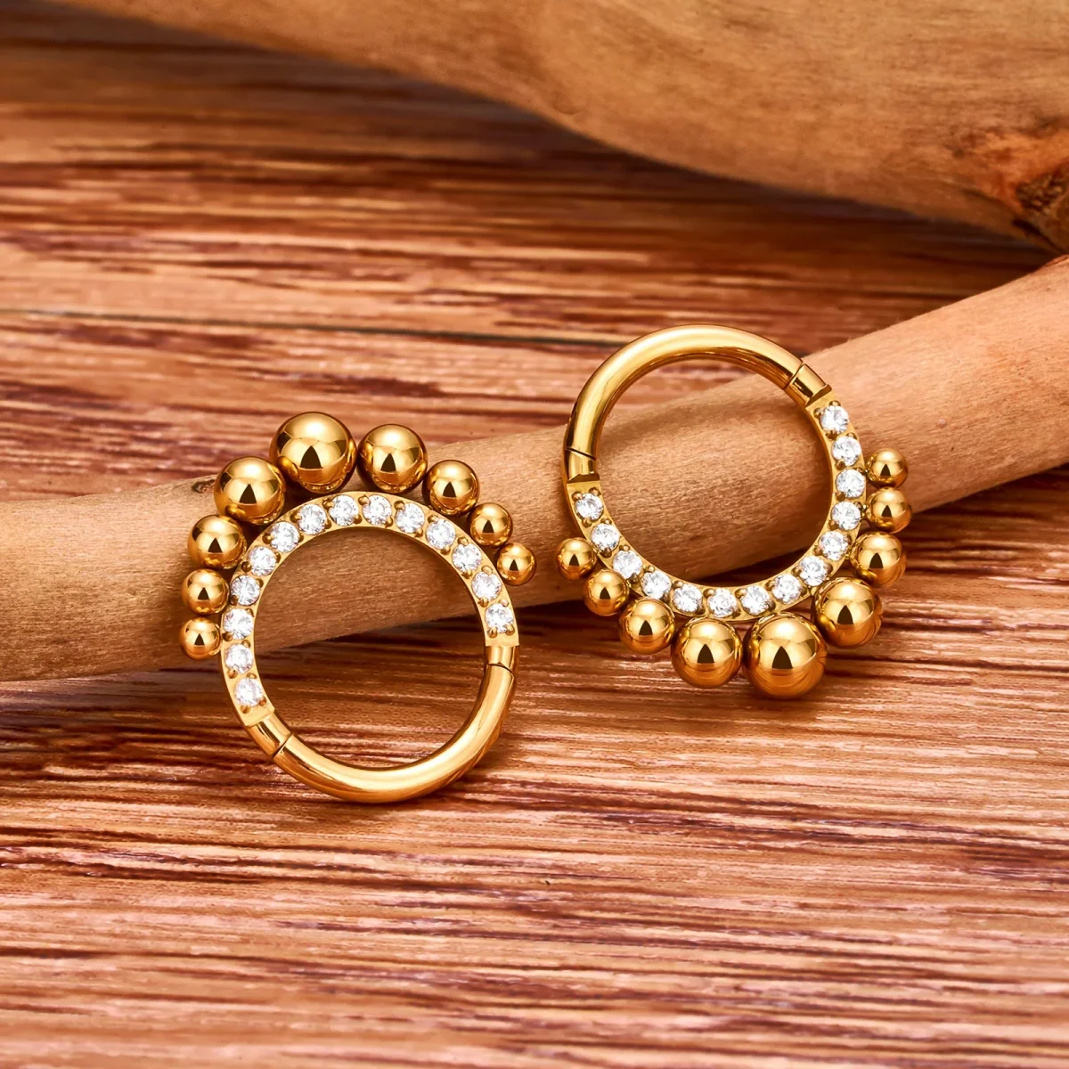 Cute daith ring in gold and silver titanium piercing hoop septum ring 16G - Image 5