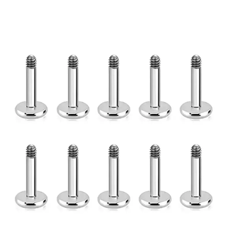 Labret posts externally threaded silver gold blue purple 16G 14G titanium labret 10 pieces - Image 6