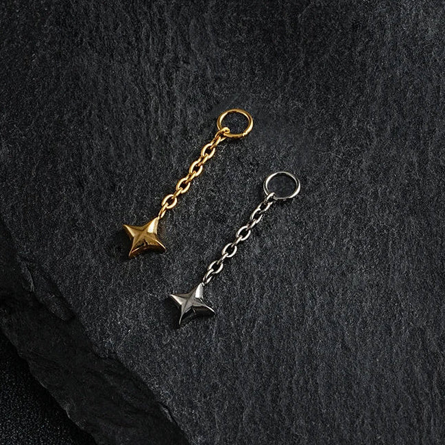 North Star charm for piercings cute and tiny titanium chain charm - Image 2