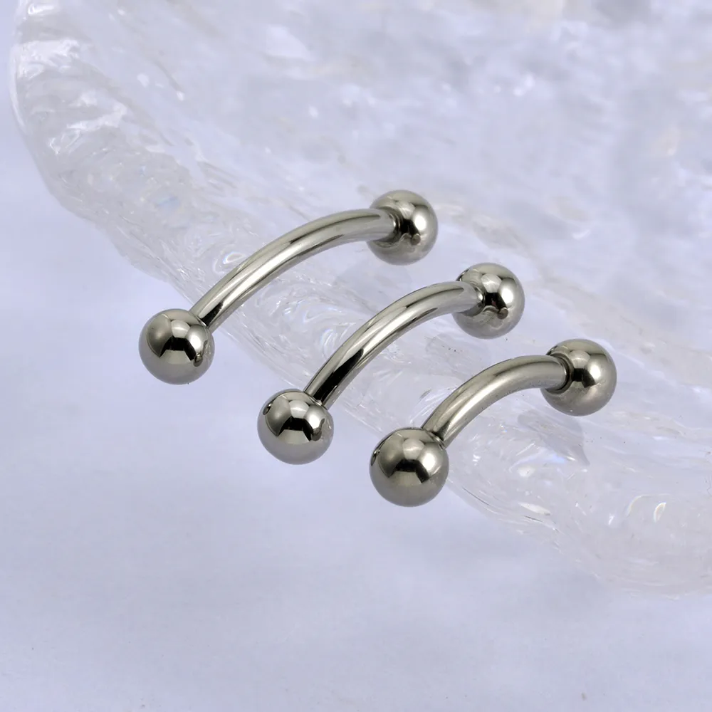 Curved barbell piercing ASTM F136 implant-grade titanium - Image 4