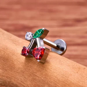 Cherry nose stud titanium cherry stud earring cute nose studs