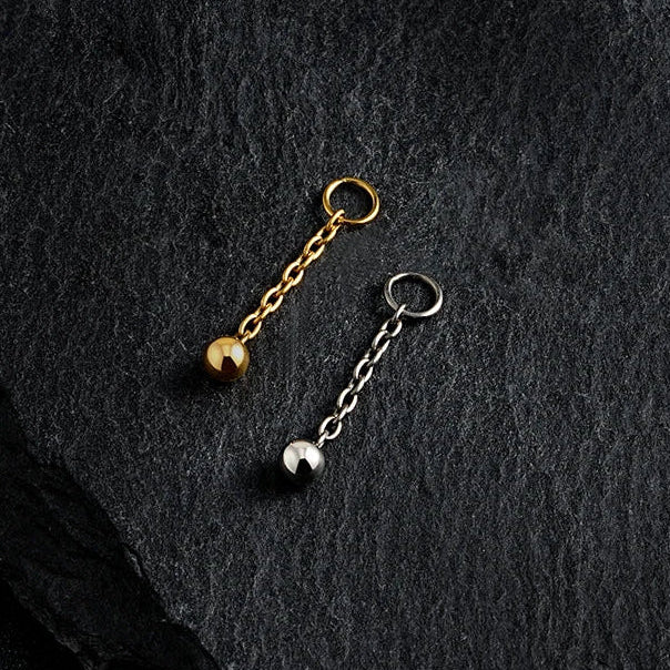 Belly button piercing charm with a tiny ball titanium piercing charm for earrings - Image 2