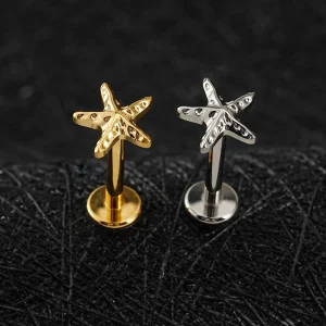 Starfish piercing made of titanium sea animal jewelry summer jewelry beach jewelry