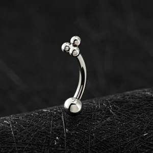 Cute rhino piercing with three dots rhino nose piercing titanium curved barbell