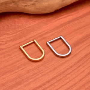 U-shaped septum ring small simple and plain titanium piercing hoop