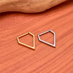 Thin septum piercing V-shape titanium 16G