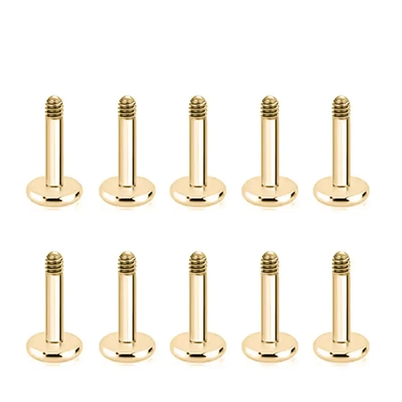Labret posts externally threaded silver gold blue purple 16G 14G titanium labret 10 pieces - Image 7