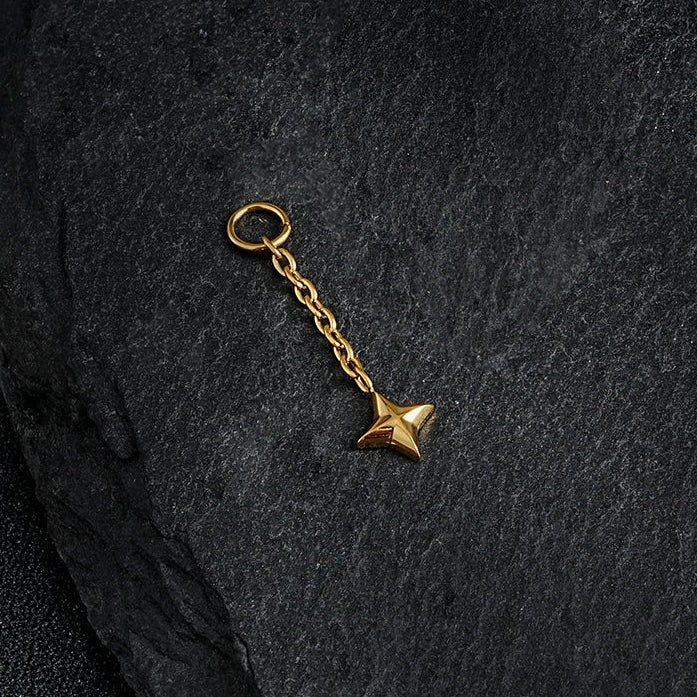 North Star charm for piercings cute and tiny titanium chain charm - Image 4