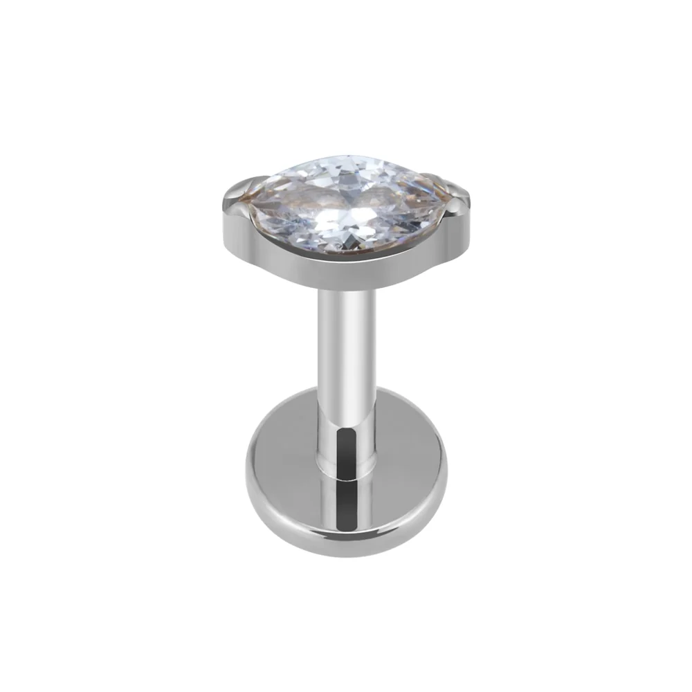 Helix diamond earring tiny and colorful titanium internally threaded
