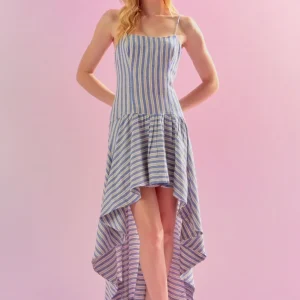 VESTIDO LISTRA DENIM MULLETS MARINO
