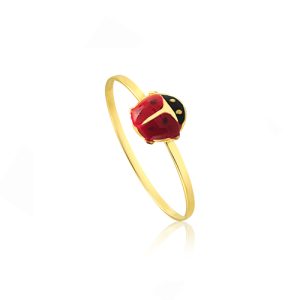 Anel Infantil Ouro 18K Joaninha