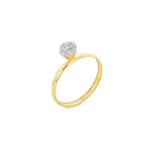 Anel Solitário Ouro 18K Brilhantes