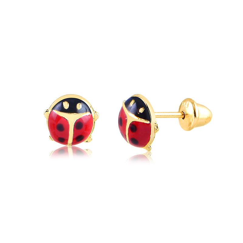 Brinco Ouro 18K Infantil Joaninha