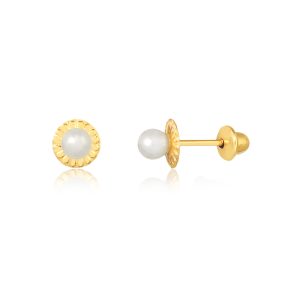 Brinco Ouro 18K Infantil | Pérola