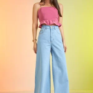 CALCA WIDE LEG DELAVE JEANS CLARO