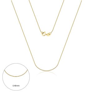 Corrente Ouro 10K Veneziana 40cm 0,70g