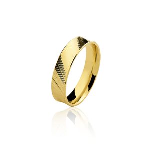 Par Alianças Ouro 18K 5mm Quadrada Anatômica