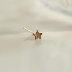 14K gold star nose stud L shaped