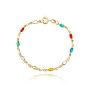PULSEIRA INFANTIL PEDRAS COLORIDAS